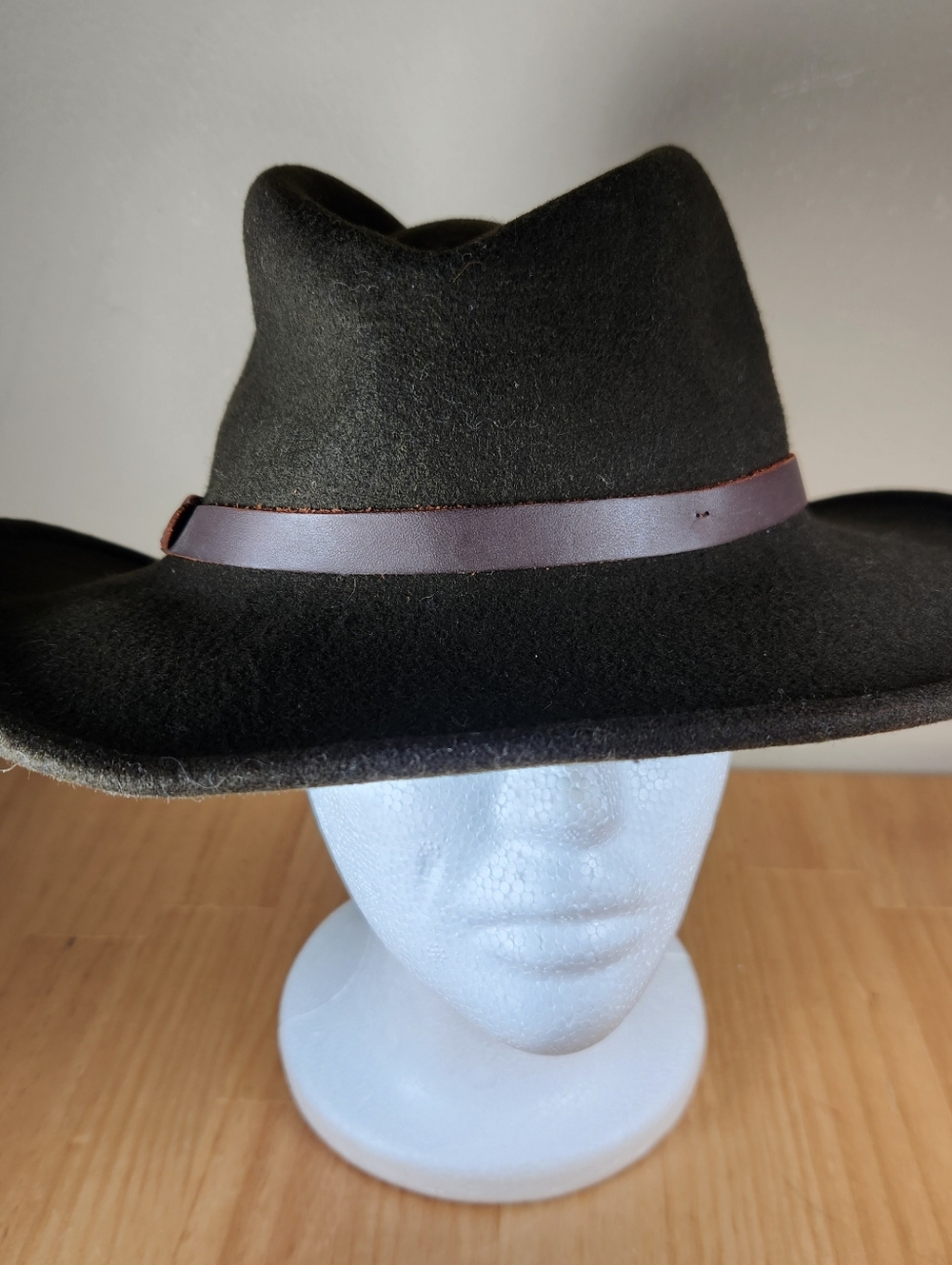 WOOLRICH Men's Fedora Hat Medium Brown Wool Vintage Western Made USA